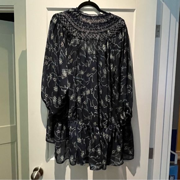 free people keeping up with kara *BLUE** boho flowy oversized dress tunic - Picture 7 of 10